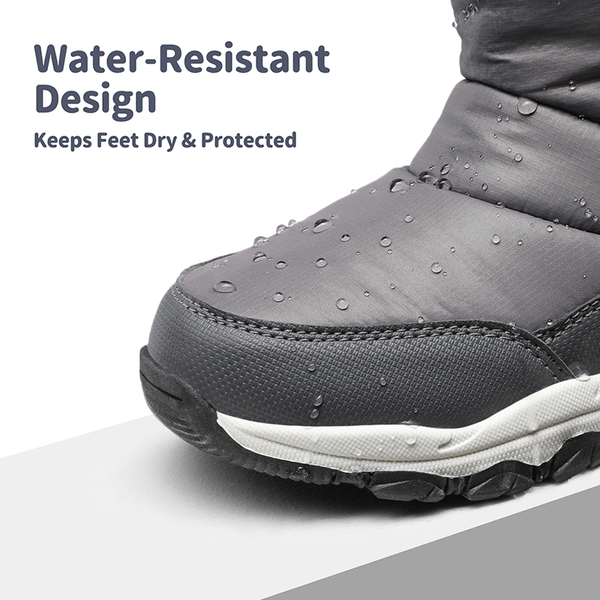 Waterproof Kids Snow Boots - DARK GRAY - 2